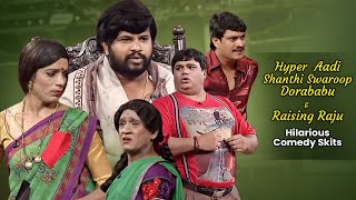 Hyper Aadi DorababuShanti Swaroop amp Raising Raju Hilarious Comedy Skits  Jabardasth  ETV Telugu [upl. by Sitoiyanap]