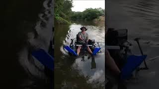 Fastest Belly Boat  bellyboat electricmotor kayakfishing railblaza motormount bixpy [upl. by Adamsen741]