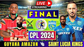 LIVE CPL FINAL  Guyana Amazon Warriors vs Saint Lucia Kings Final 2024 live gaw vs slk final [upl. by Aig207]