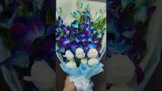 Blue orchids amp white rose bouquet [upl. by Letha276]