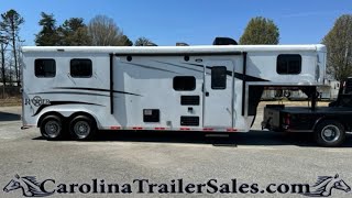 2018 Bison 2 Horse Trailer Tour  9 Full LQ Dinette 8 Wide Excellent Shape Model8209 Ranger 🐎🐎 [upl. by Eimareg]