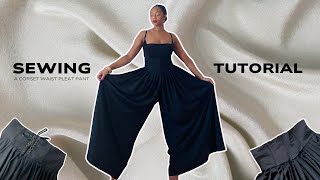 DIY High Waist Corset Pants  Sewing Tutorial  Pattern Drafting [upl. by Stewardson]