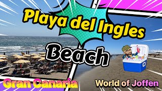 Playa del Ingles Beach  Maspalomas  Gran Canaria  4K [upl. by Ahsinrats]