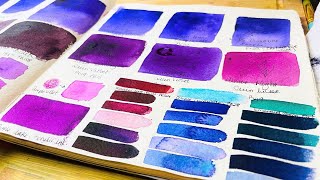 Swatching purple watercolours amp mixes you didn’t think of [upl. by Adni]