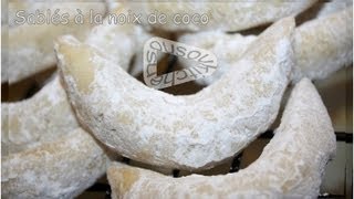 Recette Cornes de gazelleSablés à la noix de CocoCookies with Coconut Flakes [upl. by Lletram]