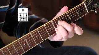 How to play the quotB chordquot  Easy Beginner Guitar Lessons w demonstration [upl. by Hacissej]