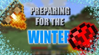 PREPARING FOR HARSH WINTER  Minecraft Hardcore modded survial Part 1 [upl. by Barncard]