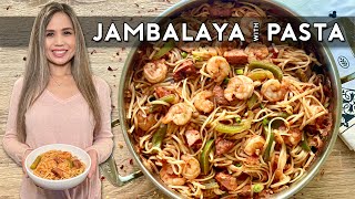 SHRIMP amp SAUSAGE JAMBALAYA WITH PASTA  JAMBALAYA PASTA [upl. by Einohpets]