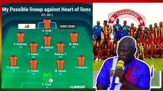 Hearts of Oak possible starting 11 vs Heart of Lions  Kotoko match postponed because… [upl. by Nivat]