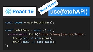 How To Use The use Hook With An API In React 19 [upl. by Netsirt]