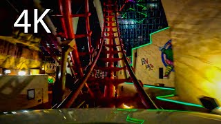 Canyon Blaster at night front seat onride 4K POV Adventuredome [upl. by Rolyak864]