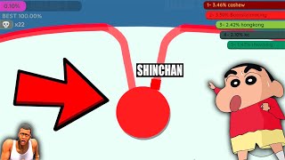 SHINCHAN amp FRANKLIN playing PAPERIO 2 First Time HINDI  Shinchan funny gameplay Pinchan Franklin [upl. by Akcir]