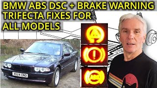 BMW HOWTO FIX ABS DSC and BRAKE WARNING PROBLEMS [upl. by Annaihr]