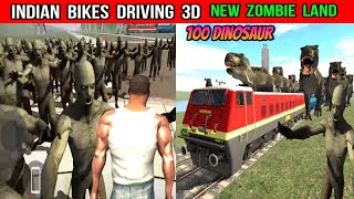 Indian Bikes Driving 3d  Zombie Land Update  100 Dinosaur  Funny Gameplay Indian Bikes Driving 🤣🤣 [upl. by Monsour942]