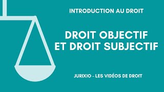 Droit objectif et droit subjectif définition et exemples  Cours de droit [upl. by Sandi238]