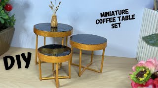 How make Mini Tables  Doll House Miniature  Decor ideas Art  Mini Table set [upl. by Narol]