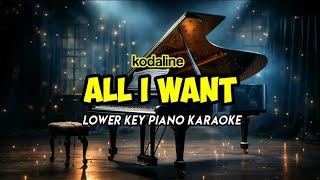 All I Want  Kodaline  Low Key Piano Karaoke [upl. by Koffler]