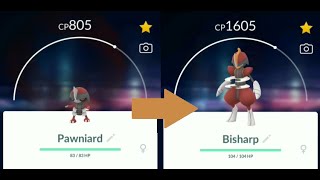 Pawniard evolve into Bisharp in Pokemon GO  Trainer Ari [upl. by Adnylg896]