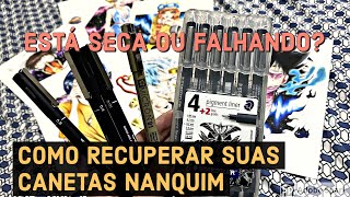 COMO RECUPERAR CANETAS NANQUIM UniPin Steadtler e Sakura [upl. by Manup]