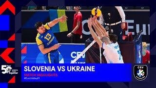 Slovenia vs Ukraine I Match Highlights 14 Finals I CEV EuroVolley 2023 Men [upl. by Haleak]