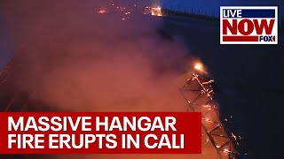 Breaking Massive hangar fire erupts at Tustin California airbase  LiveNOW from FOX [upl. by Decker]