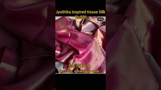 Jyothika inspired tissue silk sarees with blouse Rs900strendingcollections sareesonline [upl. by Mohkos]