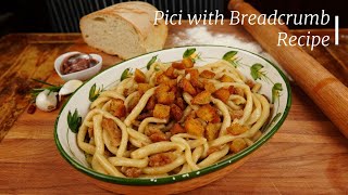 Pici with Breadcrumbs  a Typical Pasta Dish of Siena [upl. by Shoemaker356]