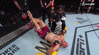 UFC fighter chills out by laying down in between rounds [upl. by Nahgrom1]