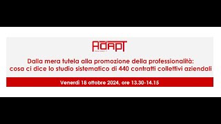 Dalla mera quottutelaquot alla quotpromozionequot della professionalità [upl. by Jessy]