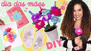 DIYs DIA das MÃES CHINELO FOFO CARTÃO 3D FLORES COM PRESENTE  Paula Stephânia [upl. by Annoel]