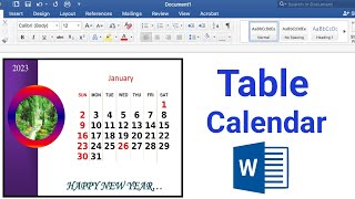 How to make calendar design in MS Word  Calendar design 2023 in MS Word [upl. by Eelarol]