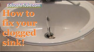 How to fix your clogged bathroom sink with a coat hanger  Repair your sink fast and easy way [upl. by Assirod]