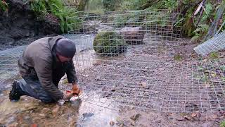 River Gabion Installation Part 2  the main baskets [upl. by Casilde537]