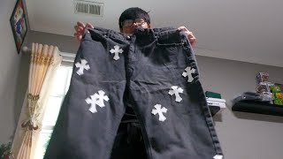 40 DHGATE CHROME HEARTS JEANS REVIEW [upl. by Arreis331]