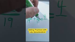 Adding Fractions with Like Denominators Example [upl. by Seroka]