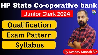 HPSCB Junior Clerk 2024  Qualification Exam Pattern amp Syllabus  Complete detail hpscb ibps [upl. by Elyr]