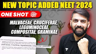 One Shot on New Familes For NEET 2024  Malvaceae  Cruciferae  New NCERT  NEET 2024 [upl. by Oir]