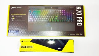 Corsair K70 Pro OPX RGB Optical Mechanical Gaming Keyboard amp MM300 Pro Mousepad [upl. by Akamahs842]