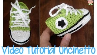 Tutorial Uncinetto come si fa la suola delle scarpine ALL STAR CONVERSE [upl. by Eivlys60]