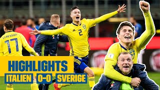 BRAGDEN PÅ SAN SIRO  Highlights VM playoff  Sverige  Italien 00 [upl. by Osterhus]