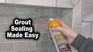 How to Seal Grout  Protect Your Grout and Tile  The Fixer Clips [upl. by Reid310]