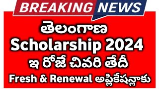 TS epass scholarship 2024 Today Last Date Application amp Renewal  scholarship last date [upl. by Prudie]