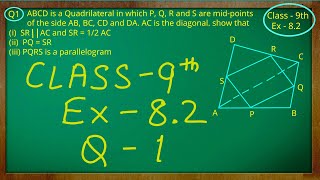 Class  9th  Quadrilaterals  Ex 82 Q no 1 solved ncert cbse [upl. by Notfa295]