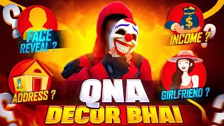 DecoR Bhai Face Reveal 8M Special QampA Video😍 DecoR Gaming  Decor Bhai QnA Video [upl. by Wunder729]