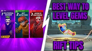 BEST WAY TO LEVEL GEMS  RIFT LEVEL TIPS  Multiversus Rifts [upl. by Leiba103]