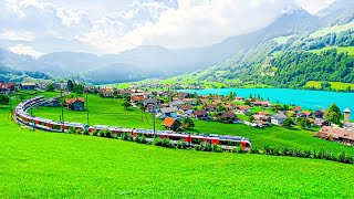 Lungern a fantastic Swiss village with a magical lake 🇨🇭 Switzerland 4K [upl. by Llerej]