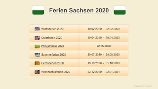 Ferien Sachsen 2020 [upl. by Xantha]