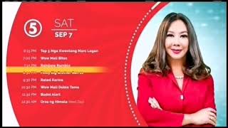 TV5 Saturday Evening Schedule September 7 2024 [upl. by Evars]