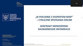 Kontrakt menedżerski – zalety wady opodatkowanie i ZUS [upl. by Eehc]