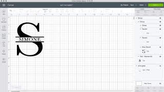 SPLIT MONOGRAM WITH CRICUT DESIGN SPACE  Cricut Design Space Tutorial For Beginners  Monogram [upl. by Scrope]